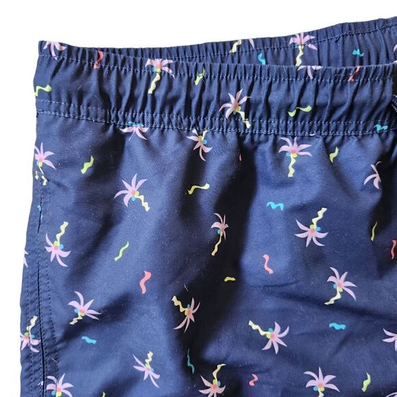 Happy Socks Swim Trunks Mens XL Blue Palm Trees Mesh Lined Shorts - Picture 7 of 8
